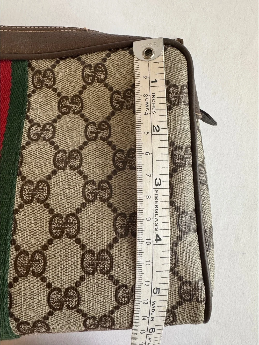 Gucci GG Supreme Web Sherry Line Pouch 89.01.012 Made in Italy